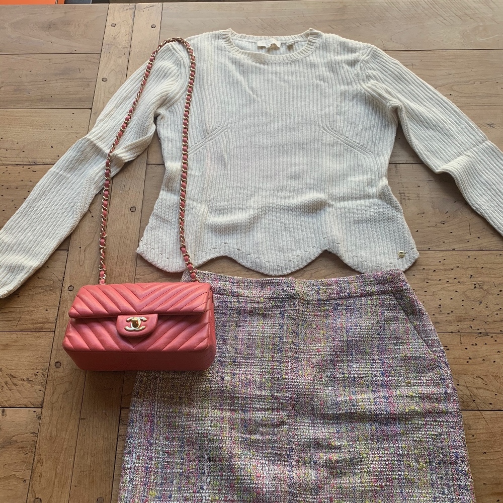Ted Baker White Scallop Bottom Sweater